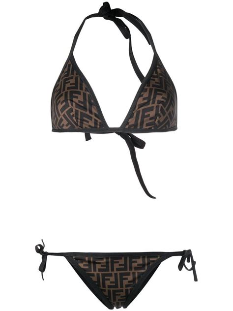 fendi roma reversible logo printed bikini set|fendi bathing suits.